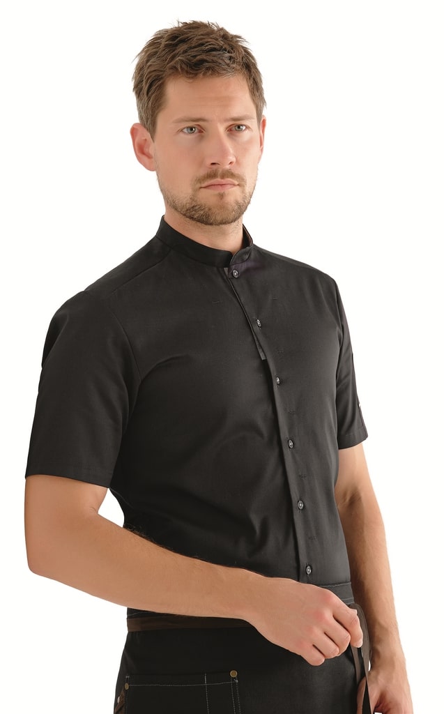 Chef/service shirt, short sleeves, black | Smiletex.ee
