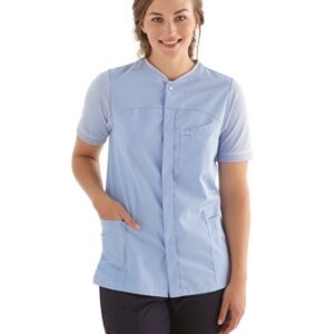 Unisex pluus, kootud detailidega, helesinine