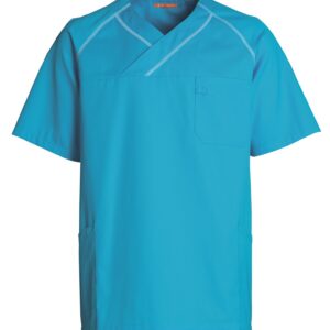 Unisex tuunika, türkiissinine valgete õmblustega