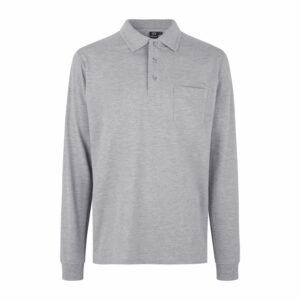 PRO Wear pikkade varrukatega polosärk, hallmelanž
