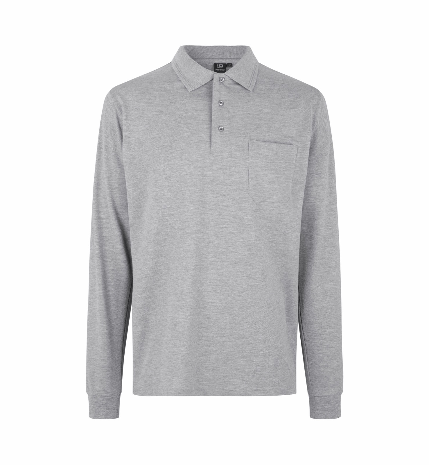 PRO Wear pikkade varrukatega polosärk, hallmelanž