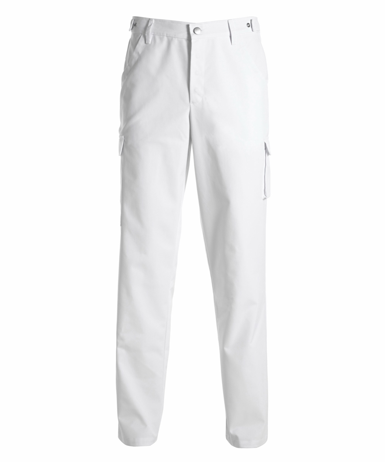 Unisex püksid reie-taskuga, valge
