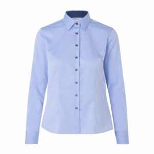 Naiste Fine Twill Contrast triiksärk, helesinine
