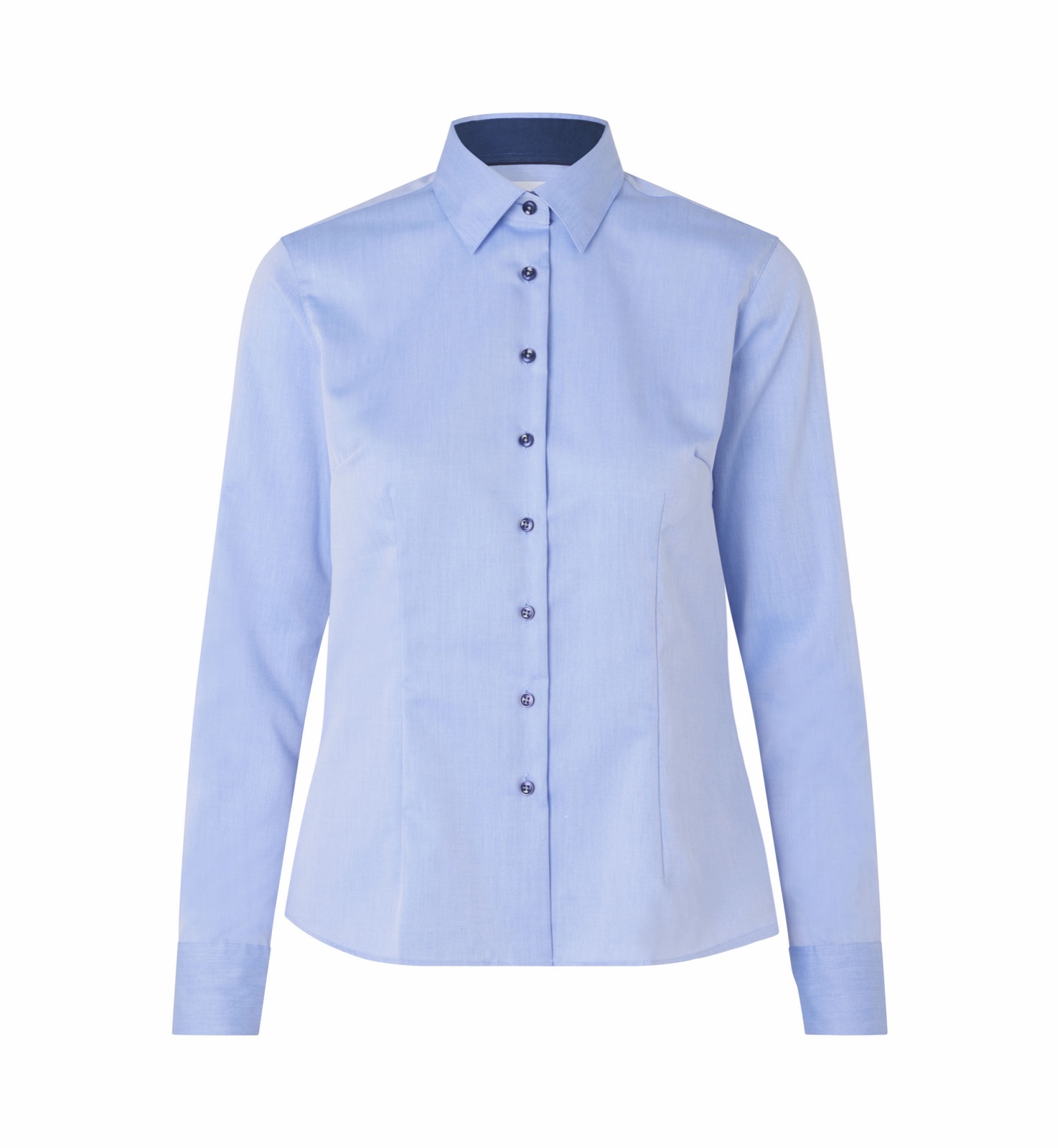 Naiste Fine Twill Contrast triiksärk, helesinine