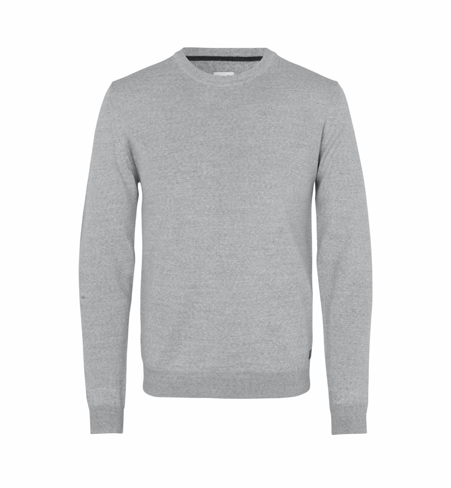 Ümara kaelusega The knit kudum, helehall melanž