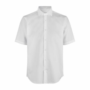 Lühikeste varrukatega Fine Twill triiksärk, valge