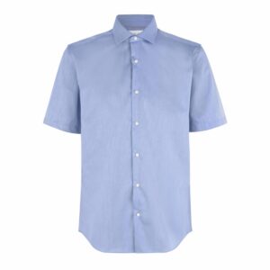 Lühikeste varrukatega Fine Twill triiksärk, helesinine