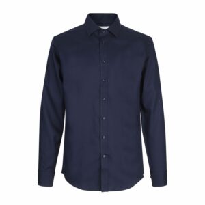 Fine Twill triiksärk, slim, tumesinine