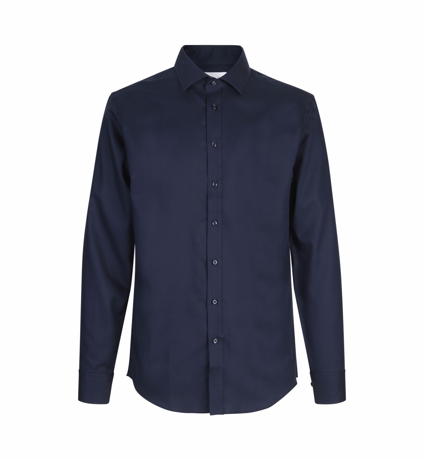 Fine Twill triiksärk, slim, tumesinine