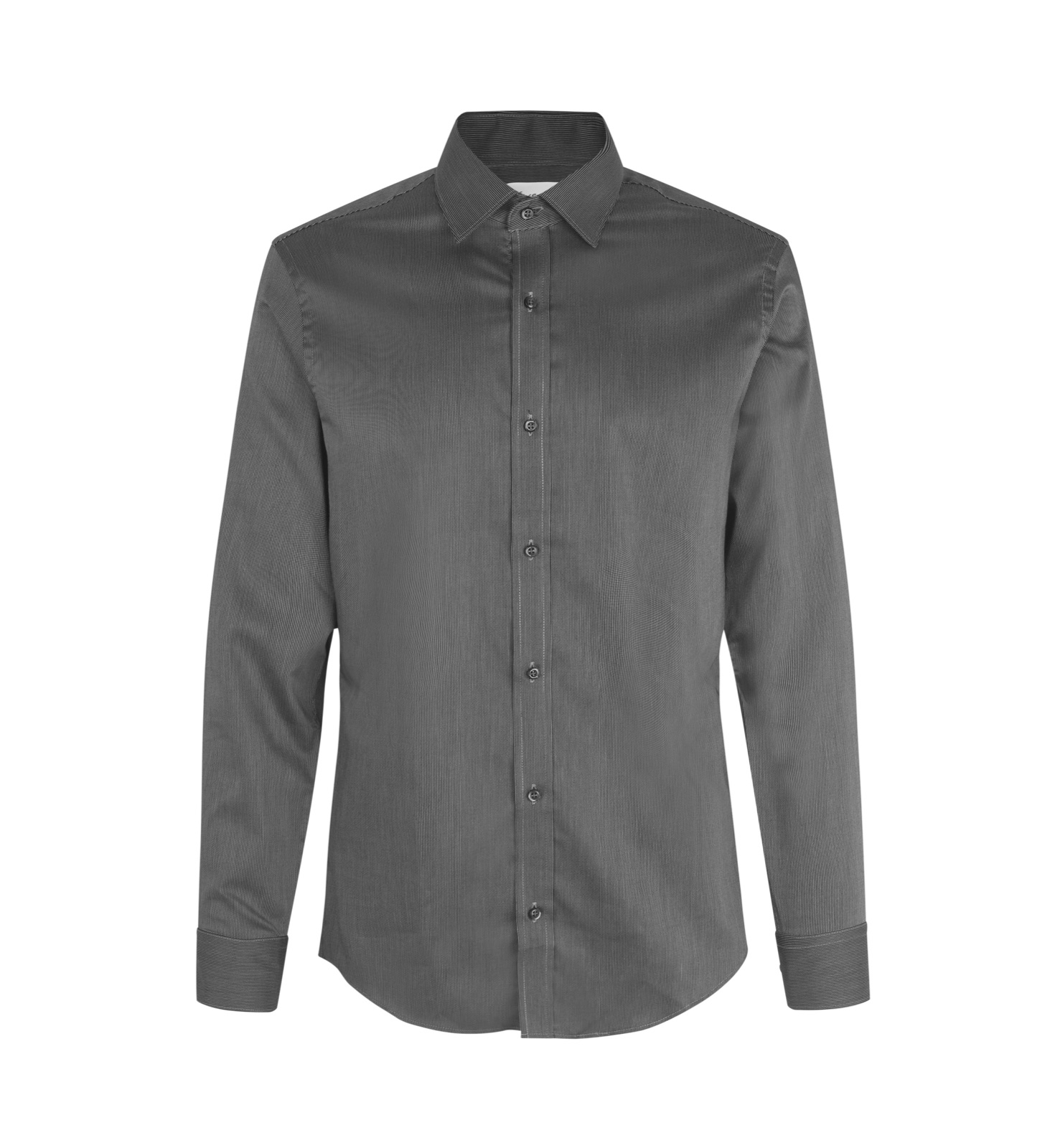 Fine Twill California triiksärk, slim, tumehall