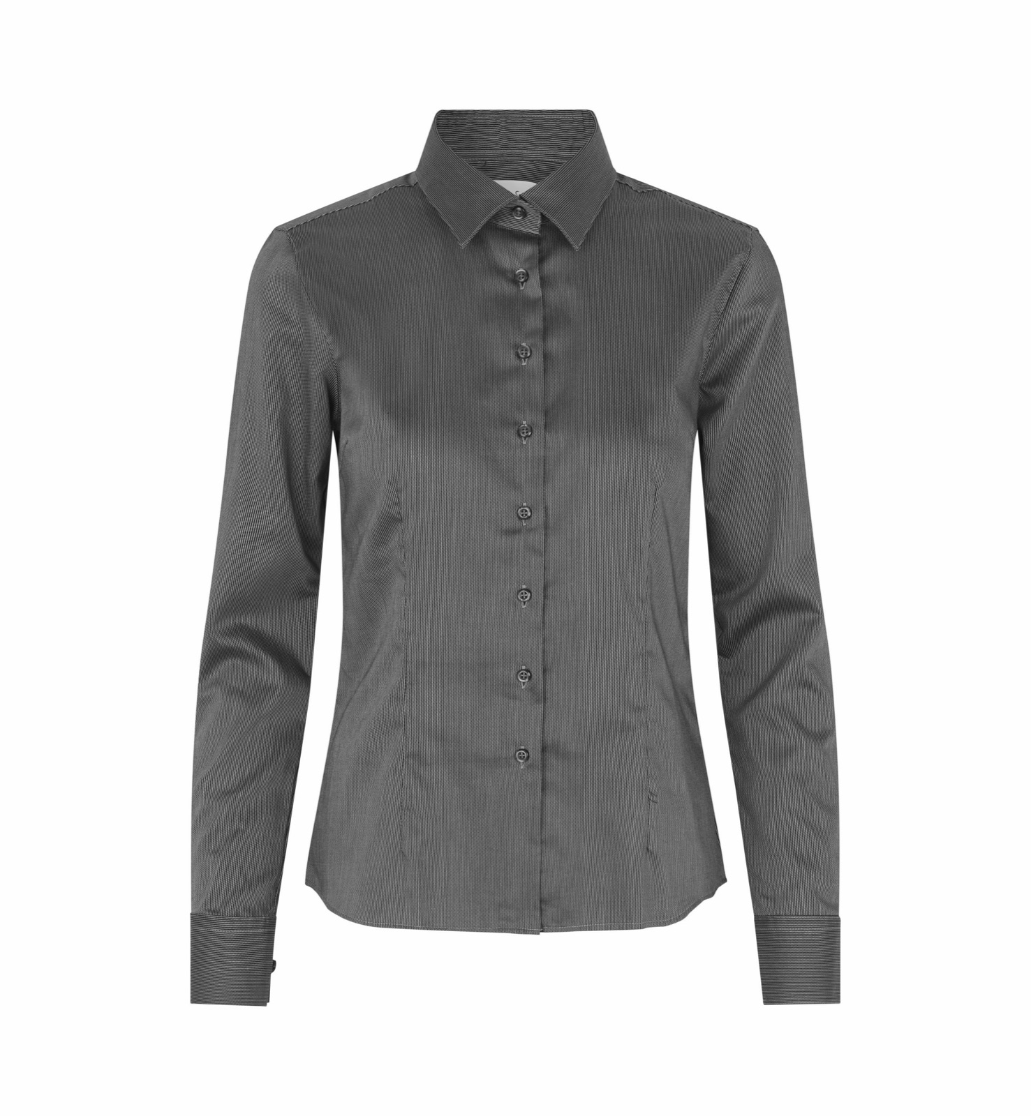 Naiste Fine Twill California triiksärk, tumehall