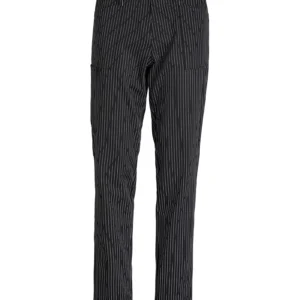 Unisex püksid reie-taskuga, must-valge triibuline