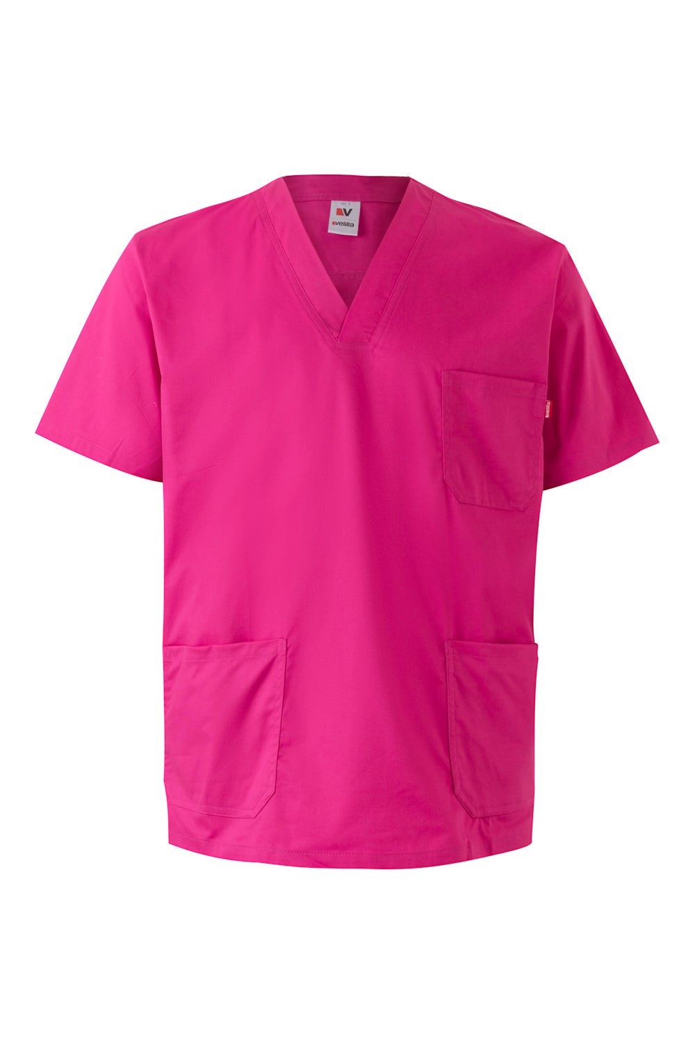 Stretch meditsiinituunika, lühikesed varrukad, fuksia